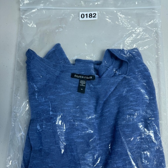 Eileen Fisher Blue Relaxed Fit Organic Linen Cotton Blend Lagenlook Tunic Top 1X - Picture 9 of 12